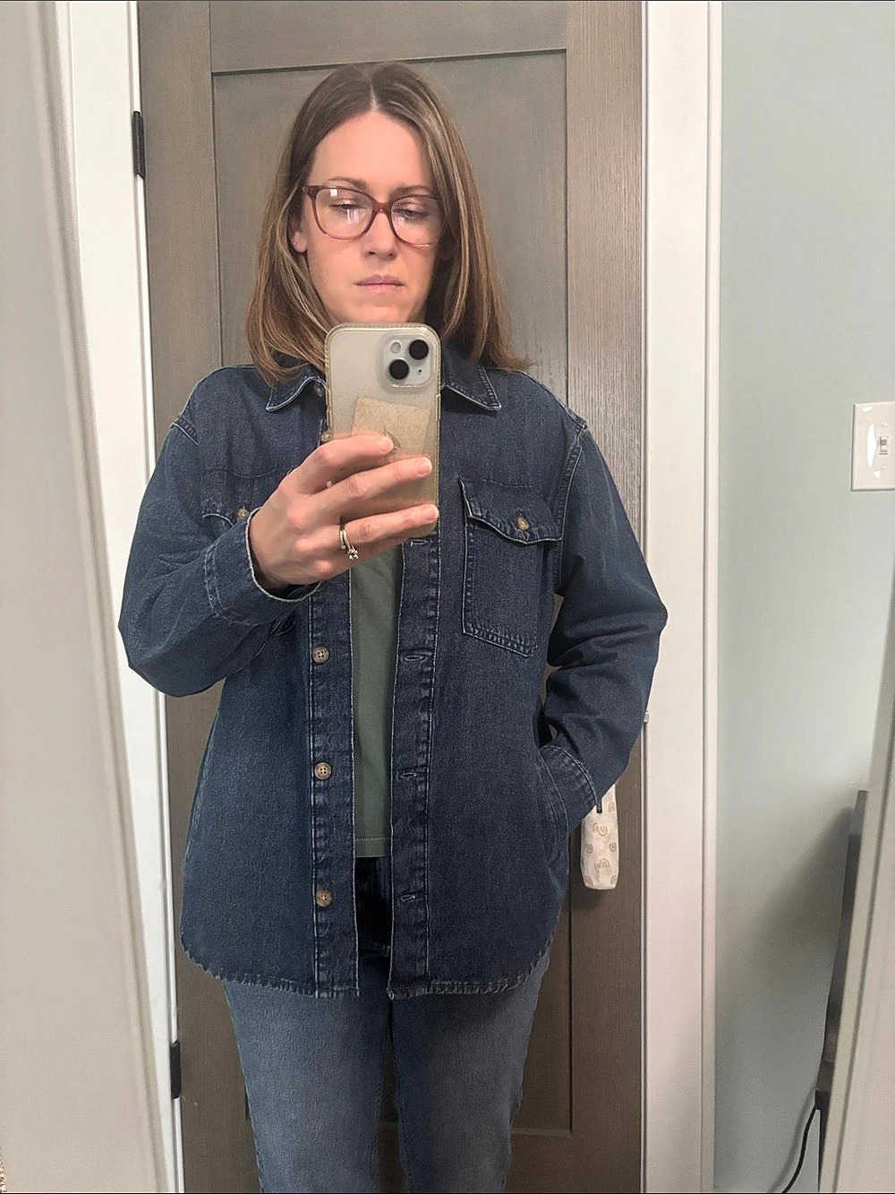 EUC Lucky Brand Denim Shirt-Jacket Medium Wash Blue Size Small